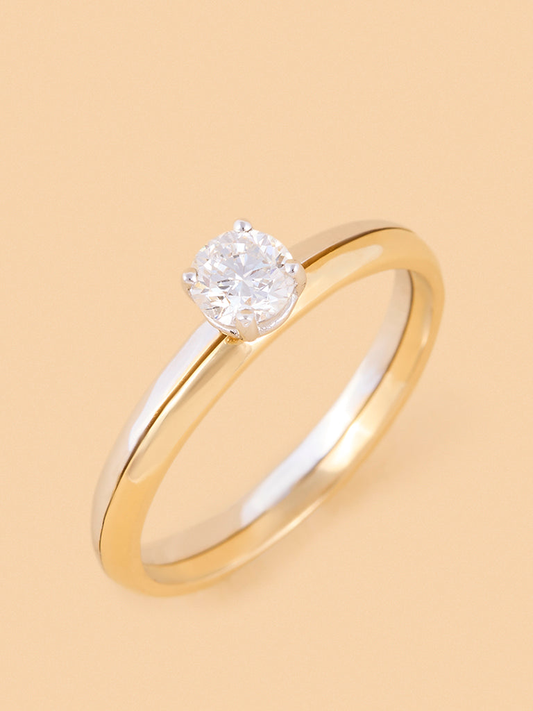 Classic Dual Tone Solitaire Lab Diamond Ring