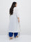 Diza White Tropical-Inspired Cotton A-Line Kurta