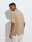 ETA Taupe Knit-Textured Relaxed-Fit Polo T-Shirt