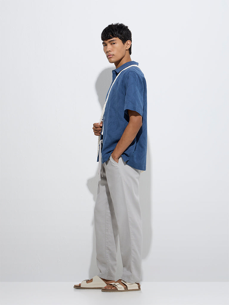 ETA Grey Relaxed-Fit Mid-Rise Cotton Chinos