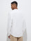 ETA White Solid Relaxed-Fit Cotton-Blend Shirt