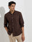 Ascot Dark Brown Solid Relaxed-Fit Linen-Blend Shirt