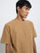 ETA Mustard Textured Relaxed-Fit Cotton-Blend T-Shirt