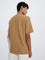 ETA Mustard Textured Relaxed-Fit Cotton-Blend T-Shirt