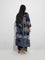 Diza Navy Tropical Pattern A-Line Kurta