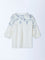 Gia Off-White Floral Embroidered Cotton Blouse