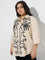 Gia Beige Embroidered Shirt