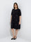 Gia Black Embellished Cotton A-Line Dress