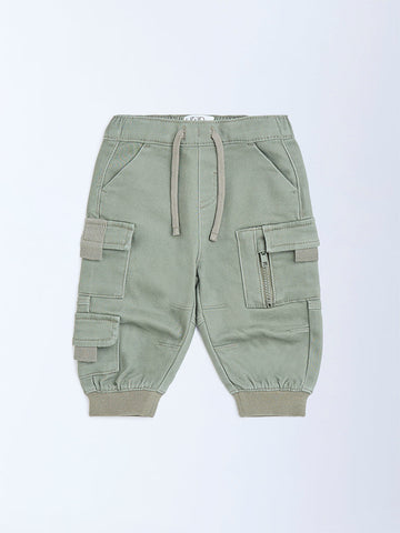 HOP Baby Sage Mid-Rise Cotton-Blend Joggers