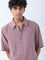 ETA Dusty Pink Stripe Patterned Relaxed-Fit Cotton Shirt