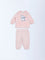 HOP Baby Pink Embroidered Sweatshirt and Pants Set