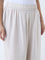Diza Beige Solid Ethnic Pants