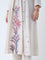 Diza Beige Botanical Design A-Line Kurta