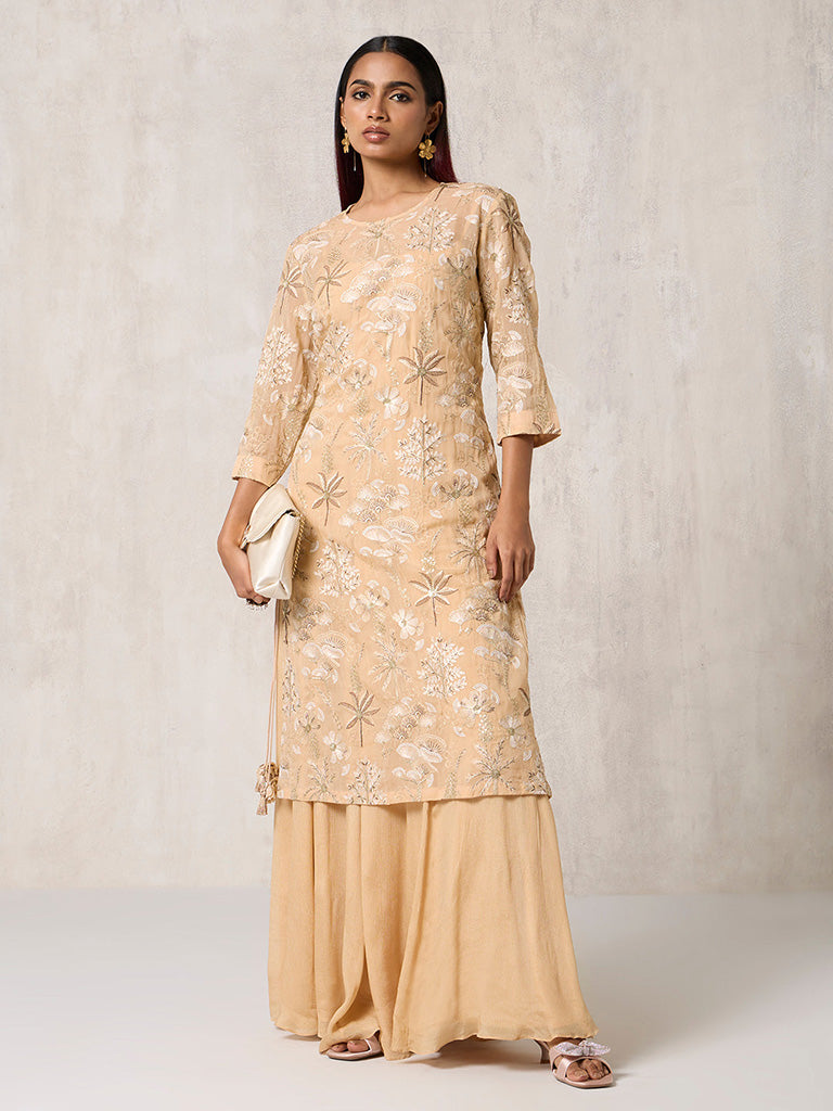 Beige Kurta and Dress Set