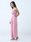 Bombay Paisley Pink Floral Embroidered Cotton Jumpsuit