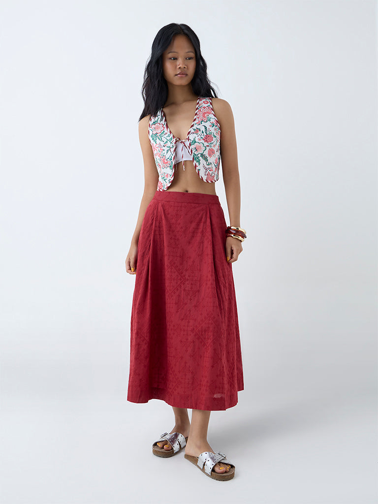 Bombay Paisley Multicolour Floral Reversible Cotton Vest Top