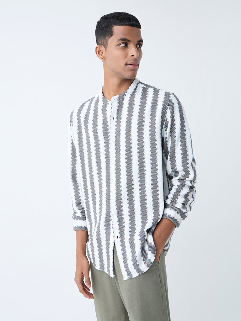 ETA Olive Embroidered Resort-Fit Cotton Shirt