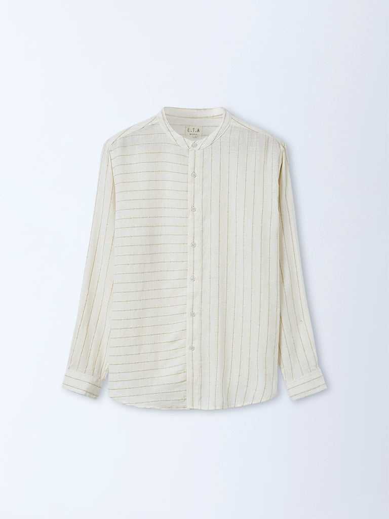 ETA Off-White Striped Relaxed-Fit Shirt