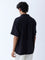 ETA Black Crinkle-Texture Relaxed-Fit Cotton Shirt