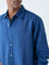 ETA Blue Solid Relaxed-Fit Shirt