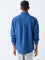 ETA Blue Solid Relaxed-Fit Shirt