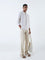 ETA Light Beige Solid Relaxed-Fit Cotton Shirt