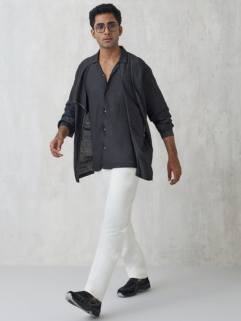 Embroidered Black Shirt