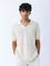 ETA Off-White Knitted Relaxed-Fit Polo T-Shirt