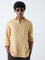Ascot Mustard Solid Relaxed-Fit Cotton Shirt
