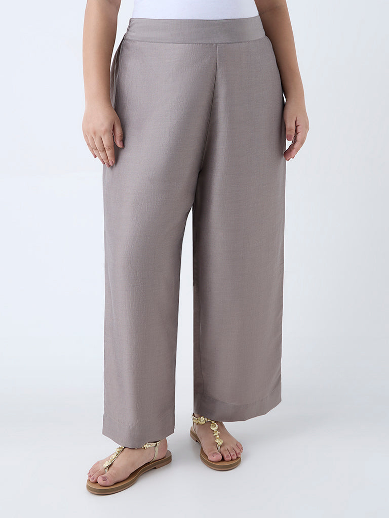 Diza Silver Solid Pants