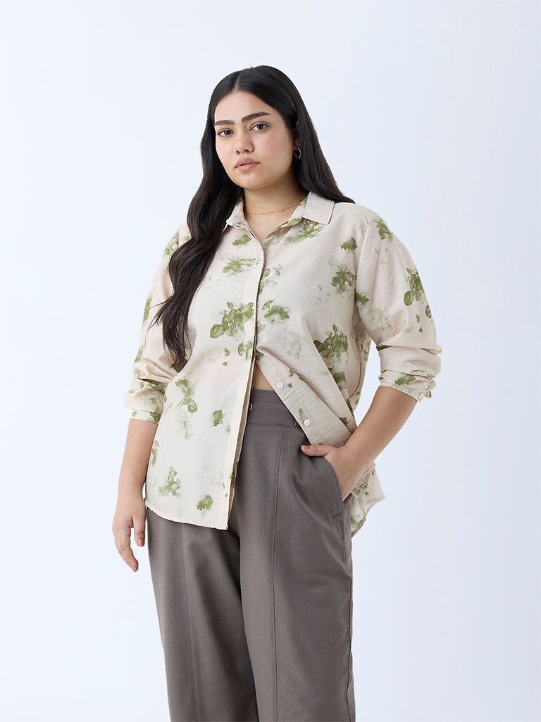 Gia Beige Floral Detailed Shirt