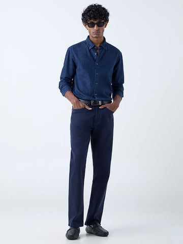 Ascot Dark Blue Relaxed-Fit Denim Shirt