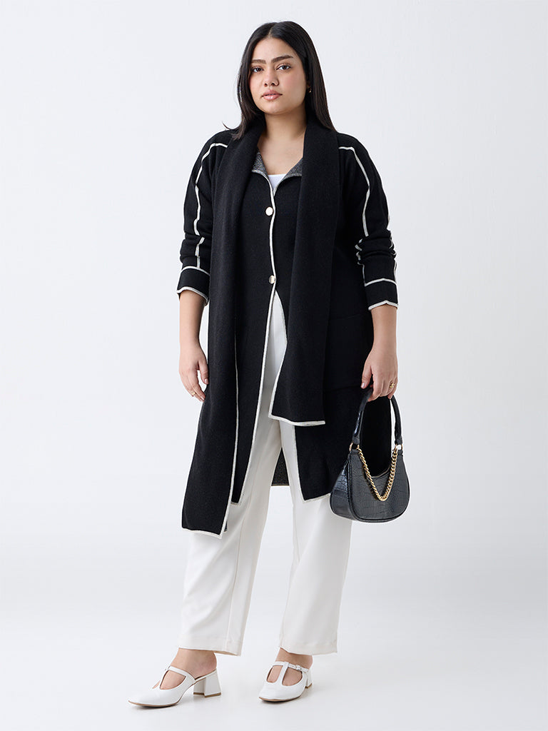 Gia Black Solid Cardigan