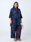 Diza Indigo Floral Bandhani Printed Tunic