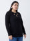Gia Black Ribbed-Textured Sweater