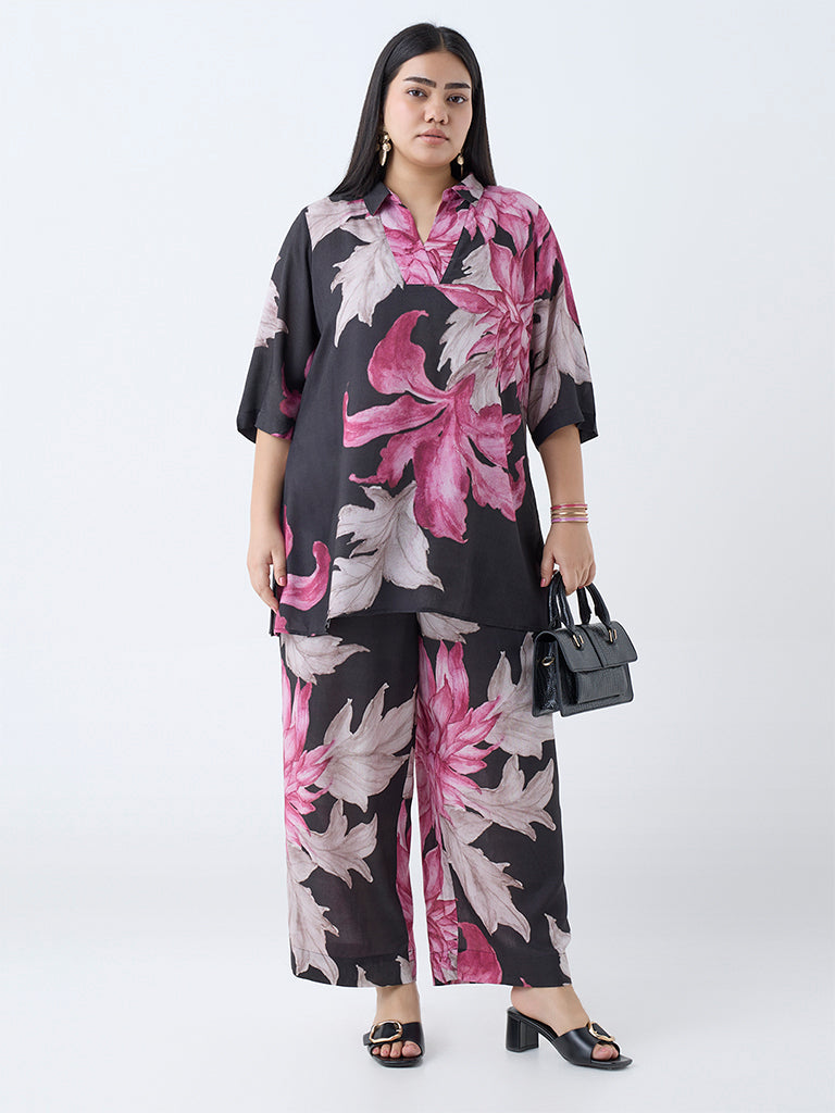 Diza Multicolour Foliage Detailed Tunic