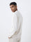 ETA Off-White Textured Relaxed-Fit Cotton-Blend Sweater