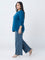 Gia Blue Knit-Textured Sweater