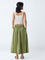 Bombay Paisley Sage Embroidered Cotton Skirt