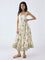 Bombay Paisley Off-White Cotton A-Line Dress