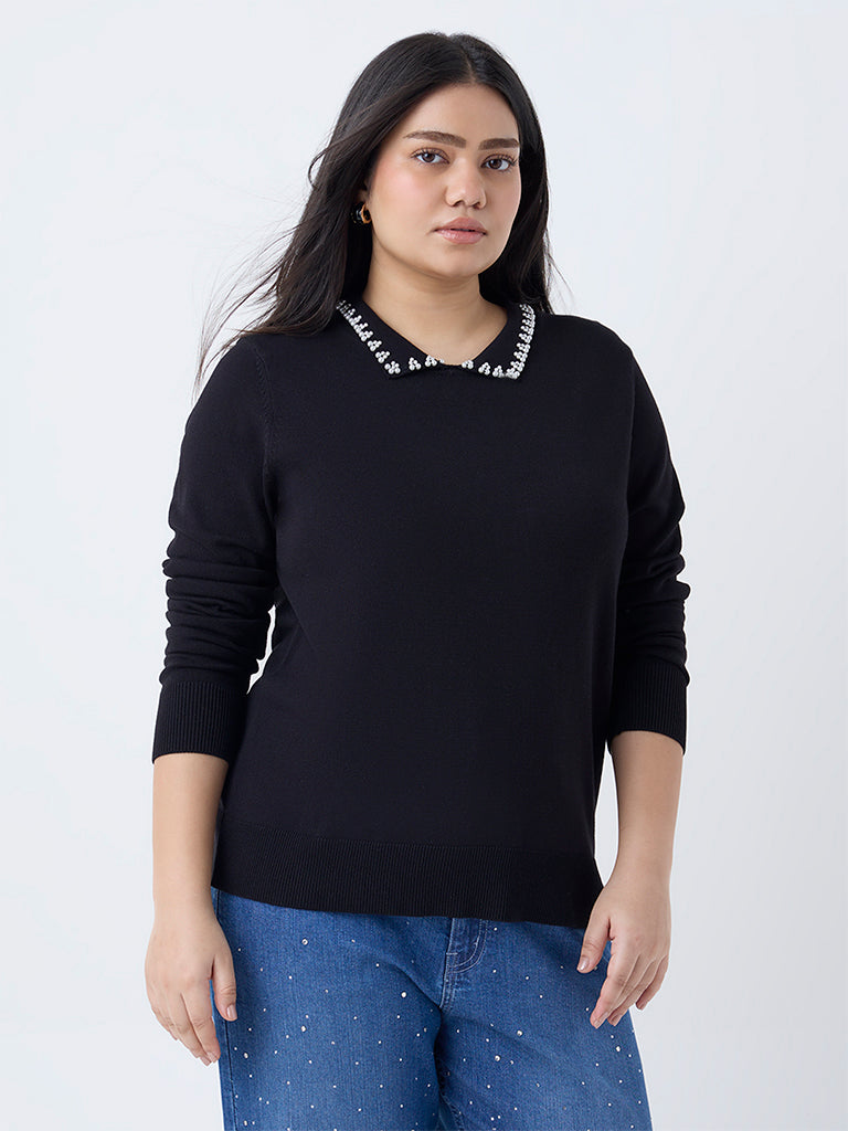 Gia Black Pearlescent Top