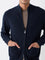 Ascot Navy Knit-Textured Relaxed Fit Jacket