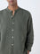 ETA Olive Striped Relaxed-Fit Cotton Shirt
