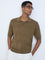 ETA Taupe Knit-Textured Relaxed-Fit Cotton Polo T-Shirt