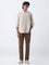 Ascot Beige Solid Relaxed-Fit Linen-Blend Shirt