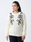 Gia Cream Embroidered Knitted Sweater