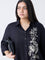 Gia Black Floral Embroidered Shirt