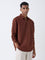 ETA Rust Solid Relaxed Fit Cotton-Blend Shirt