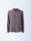 Ascot Taupe Checkered Pattern Relaxed-Fit Cotton Shirt