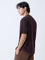 ETA Dark Brown Textured Relaxed-Fit Cotton-Blend T-Shirt